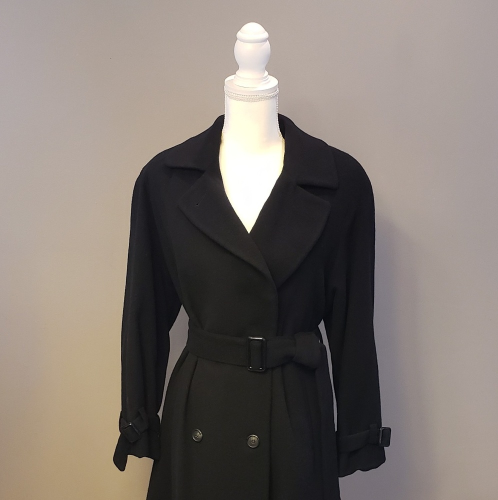 Albert Nipon Neiman Marcus Black Coat S - image 2